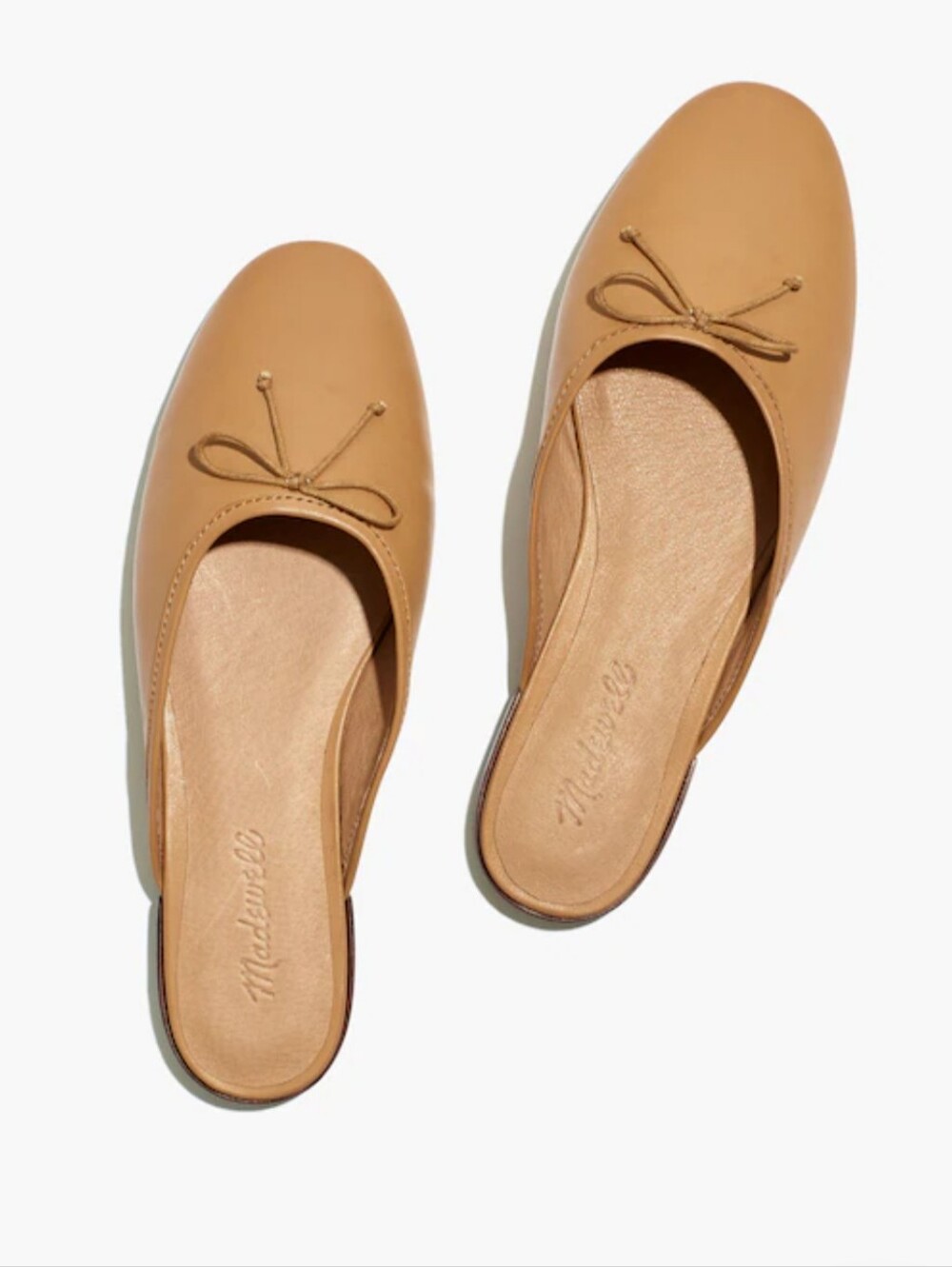 Madewell The Adelle Ballet Mule Leather Bow Flats
